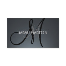 カスタムな灰色の黒いモノグラムの名刺