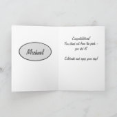 カスタムな灰色の黒い迷彩柄のカムフラージュのお祝い カード (内部)