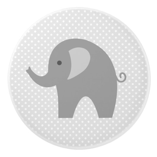 カスタムな灰色象の子供部屋のドアおよび引出しのノブ セラミックノブ (正面)