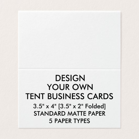 カスタムな無光沢のテントは3.5"折りました名刺をx 2" 名刺 (外部フラット)