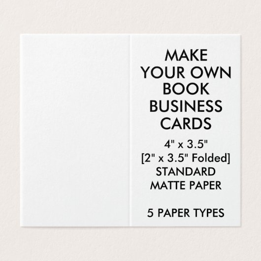 カスタムな無光沢の本は2"折りました名刺をx 3.5" 名刺 (外部フラット)