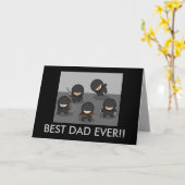 カスタムな父の日の忍者の挨拶状 カード (黄色い花)