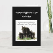 カスタムな父の日のPoppaくまの妻及び子供のユーモア カード (正面)