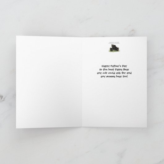 カスタムな父の日のPoppaくまの妻及び子供のユーモア カード (内部)