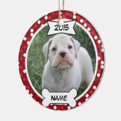 カスタムな犬の写真のオーナメント セラミックオーナメント (左)