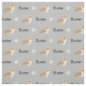 カスタムな犬の名前の生地-コーギー犬の生地 ファブリック (見本)