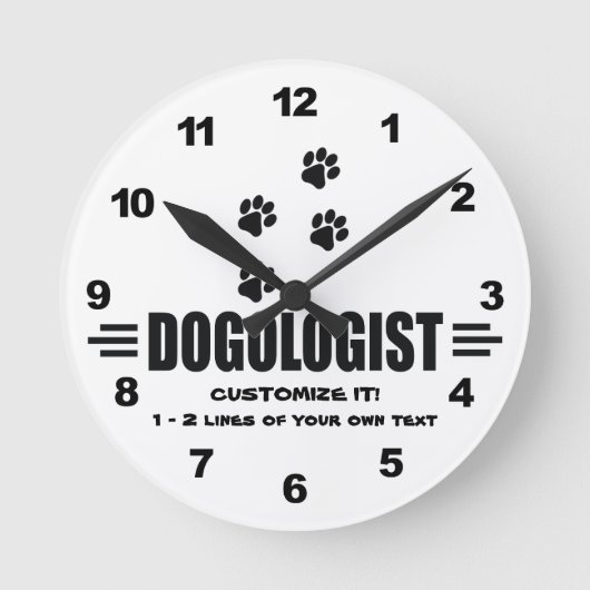 カスタムな犬の恋人 ラウンド壁時計 (正面)