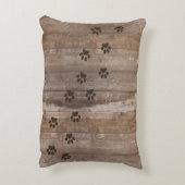 カスタムな犬の記念の素朴な木製の一見 アクセントクッション (裏面(縦))