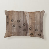 カスタムな犬の記念の素朴な木製の一見 アクセントクッション (裏面)