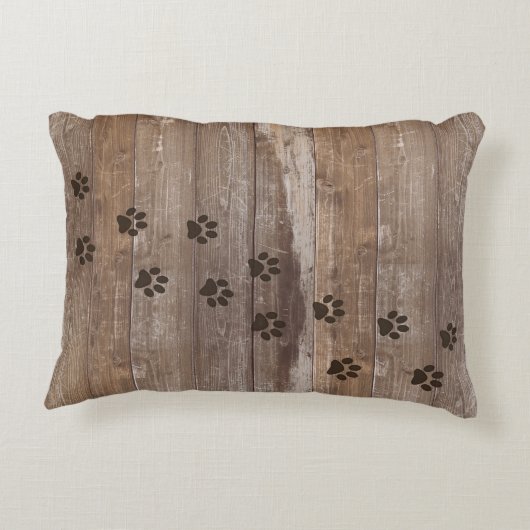 カスタムな犬の記念の素朴な木製の一見 アクセントクッション (裏面)
