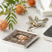 カスタムな犬の記念の素朴な木製の一見 キーホルダー (側面)