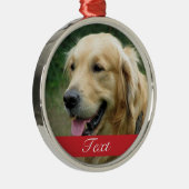 カスタムな犬ペット写真および名前または日付 メタルオーナメント (右)