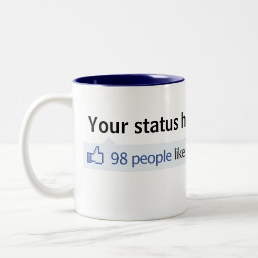 カスタムな状態Facebookは手早くめくります ツートーンマグカップ (左)
