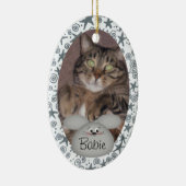 カスタムな猫の写真のオーナメント セラミックオーナメント (右)