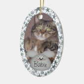 カスタムな猫の写真のオーナメント セラミックオーナメント (左)