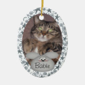カスタムな猫の写真のオーナメント セラミックオーナメント (正面)