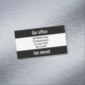 カスタムな白黒オフィスの移動発表 マグネット名刺 (インサイチュ)