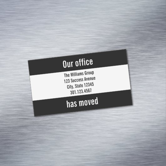 カスタムな白黒オフィスの移動発表 マグネット名刺 (インサイチュ)