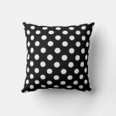 カスタムな白黒水玉模様の装飾用クッション クッション (裏面)