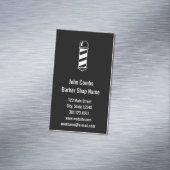 カスタムな白黒理髪店ポーランド人 マグネット名刺 (インサイチュ)
