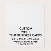 カスタムな真珠のテントは3.5"折りました名刺をx 2" 名刺 (外部フラット)