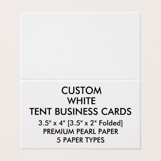 カスタムな真珠のテントは3.5"折りました名刺をx 2" 名刺 (外部フラット)