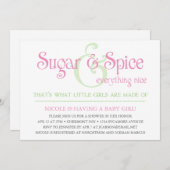 カスタムな砂糖およびスパイスの女の赤ちゃんのシャワーの招待状 招待状 (正面/裏面)