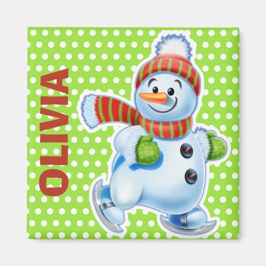 カスタムな磁石のクリスマスの雪だるまの特性 マグネット (正面)