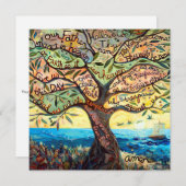 カスタムな祈りの言葉の背部が付いている私達の父の正方形カード 招待状 (正面/裏面)