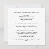 カスタムな祈りの言葉の背部が付いている私達の父の正方形カード 招待状 (裏面)