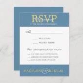 カスタムな空軍モダンな結婚RSVP 出欠カード (正面/裏面)