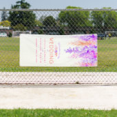 カスタムな紫色のオレンジ結婚式の芸術の歓迎の旗 横断幕 (インサイチュ)