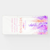 カスタムな紫色のオレンジ結婚式の芸術の歓迎の旗 横断幕 (横)