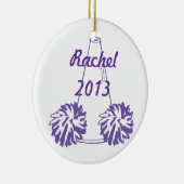 カスタムな紫色のチアリーティングのオーナメント セラミックオーナメント (右)