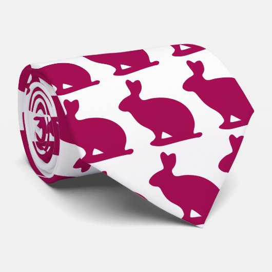 カスタムな紫色のバニーウサギのシルエット ネクタイ (ロール)