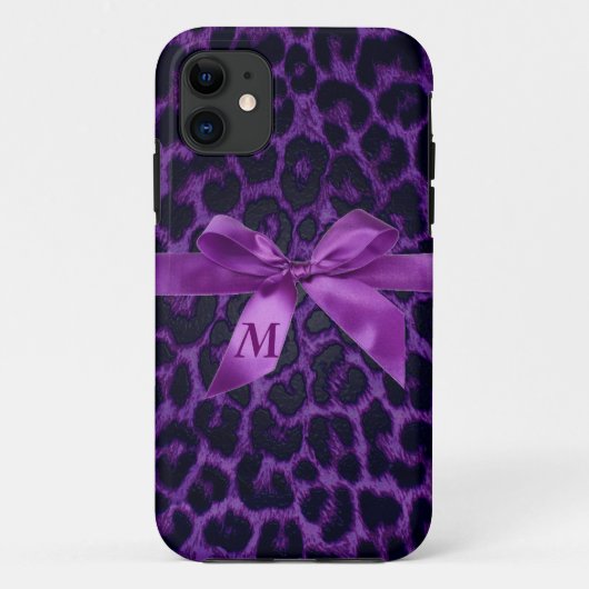 カスタムな紫色のヒョウのプリントのiPhone 5の箱 Case-Mate iPhoneケース (裏面)