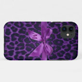 カスタムな紫色のヒョウのプリントのiPhone 5の箱 Case-Mate iPhoneケース (裏面(横))