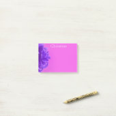 カスタムな紫色のラズベリーの花柄 ポストイット (デスク上)