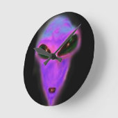 カスタムな紫色の外国のヘッド区域51 ラウンド壁時計 (傾斜)
