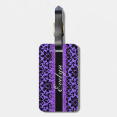 カスタムな紫色 ラゲッジタグ (裏面縦)