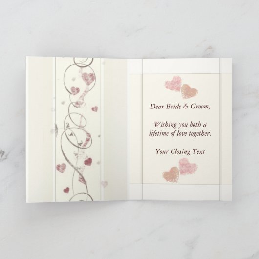カスタムな結婚式のお祝いの挨拶状 カード (内部)