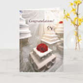 カスタムな結婚式のお祝いの挨拶状 カード (黄色い花)