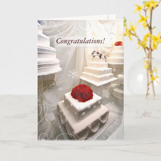 カスタムな結婚式のお祝いの挨拶状 カード (黄色い花)