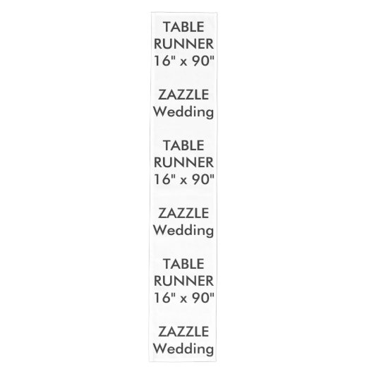 カスタムな結婚式のテーブルのランナー16" x 90" ミディアムテーブルランナー (正面)