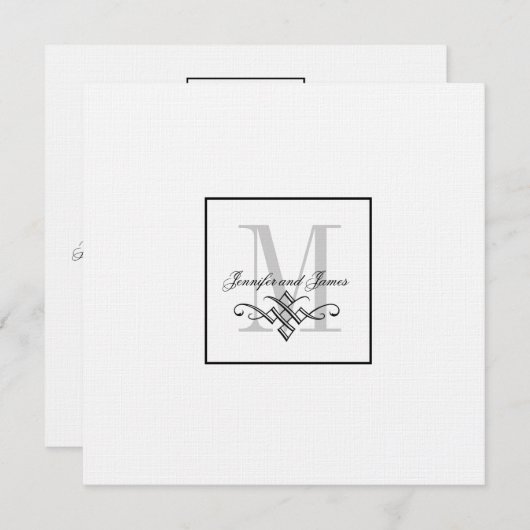 カスタムな結婚式のロゴの招待状のモノグラムの名前 招待状 (正面/裏面)