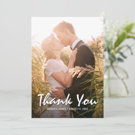カスタムな結婚式の写真ありがとう サンキューカード (スタンド正面)