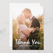 カスタムな結婚式の写真ありがとう サンキューカード (正面/裏面)