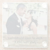 カスタムな結婚式の写真のテーブルのコースター ガラスコースター (裏面)