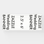 カスタムな結婚式の旗2.5' x 6' 横断幕 (横)