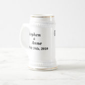 カスタムな結婚式の花婿の付添人ビールステイン ビールジョッキ (正面左)